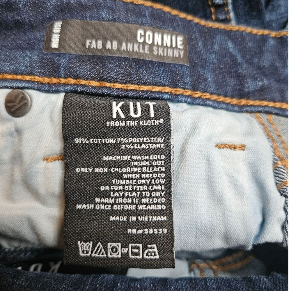 KUT FROM THE KLOTH 0 Blue Connie Fab Ab Ankle Skinny Jeans - Picture 6 of 7
